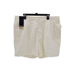 Nautica Rigger Shorts Mens Size 42 Classic Fit Double Pleat Cream New
